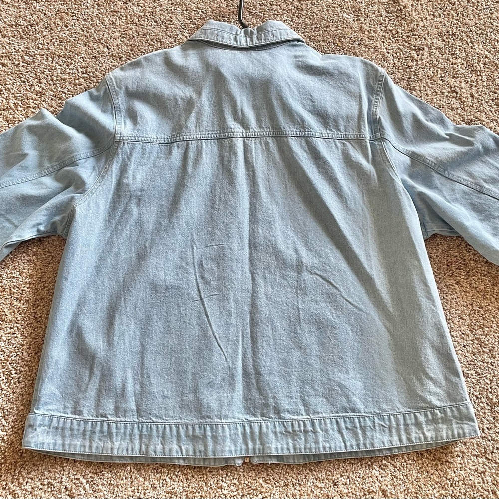 C.D. Daniels Denim Shirt Women’s 1X Blue Zip Up Rhinestone Pockets VTG Cottage - Picture 12 of 16